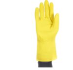 Guante químico de látex amarillo interior flocado 9004 tomas bodero reverso
