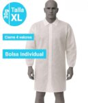 -5230B Bata de Polipropileno 30g, Cierre Velcro 4 Velcros - Talla XL Blanco