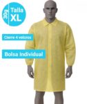 5230Y Bata de Polipropileno 30g, Cierre Velcro 4 Velcros - Talla XL Amarillo