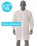 5400B Bata de Polipropileno 25g Cierre Velcro - Talla XL Blanco
