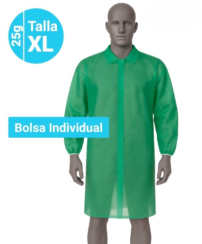 bata-polipropileno-velcro-XL-azul-luhepa 5400V Bata de Polipropileno 25g Cierre Velcro - Talla XL Verde