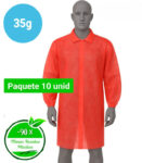 5500R Bata de Polipropileno rojo luhepa