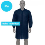 Bata Desechable de Polipropileno 35 g azul marino con Velcro Luhepa