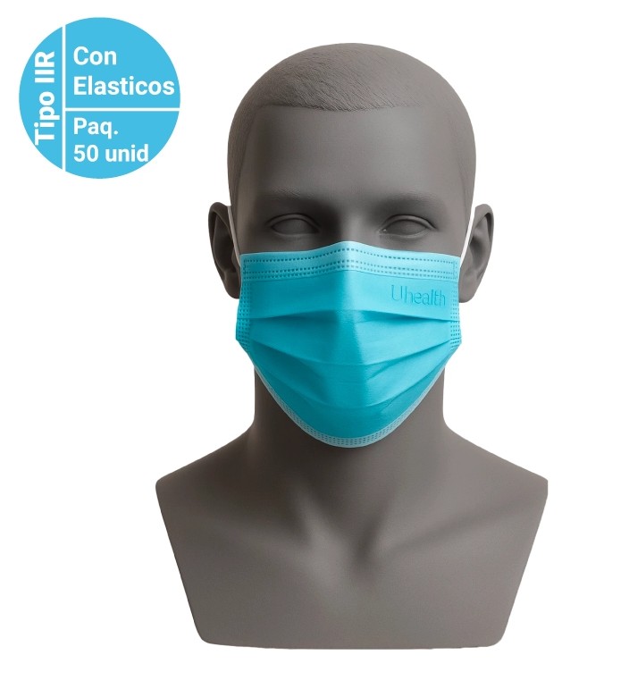 Mascarilla Quirúrgica Tipo IIR Con Gomas New Brand Uhealth Luhepa
