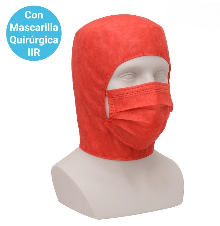 burka-polipropileno-mascarillas-IIR-azul-luhepa 2300R Burka de Polipropileno Con Mascarillas Quirurgica IIR Rojo Luhepa